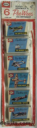 UPC various Six Pee Wees - Curtiss P-40N / Sikorsky S-58 / Lockheed P-38 / Focke-Wulf FW-190 / Supermarine Spitfire / Grumman F6F Hellcat, 8500-100 plastic model kit